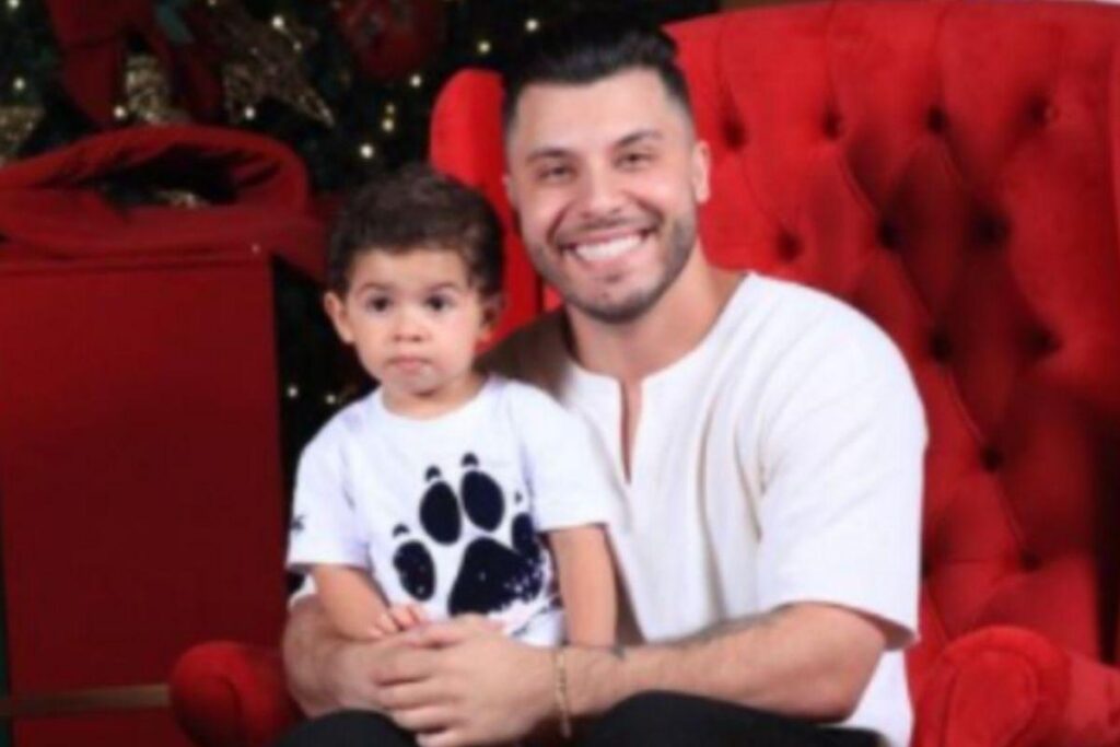 Murilo Huff e o filho Leo, de 2 anos