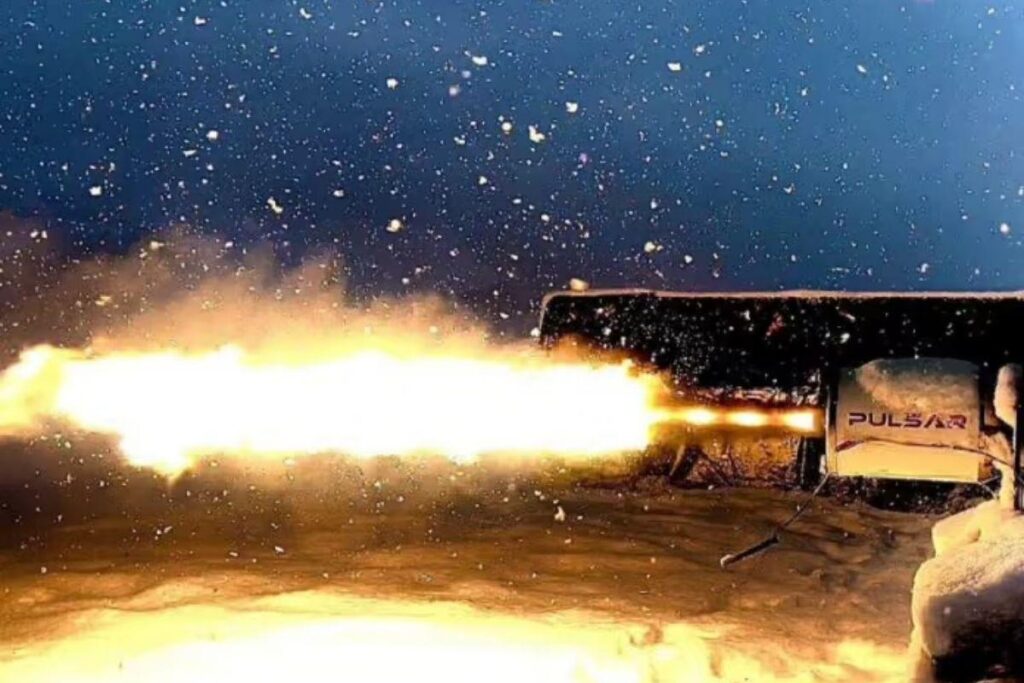 Área de testes do motor do foguete na Suíça, em Gstaad Airport