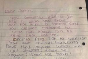 Menina de 14 anos escreve carta para Papai Noel e brinca sobre hábitos do bom velhinho