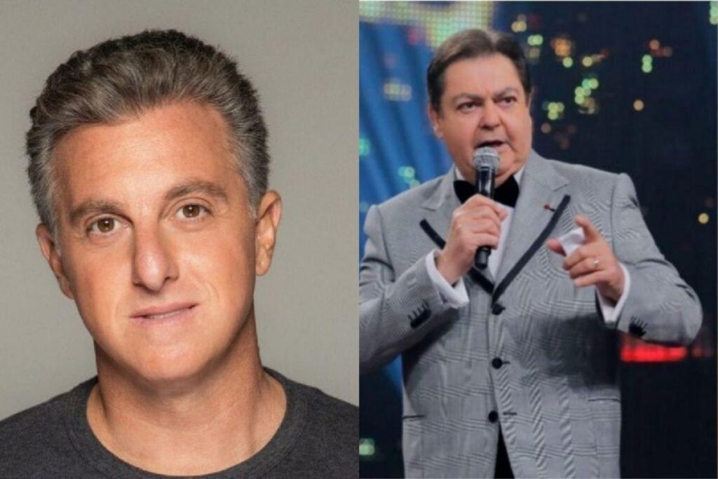 Luciano Huck ao lado de Faustão