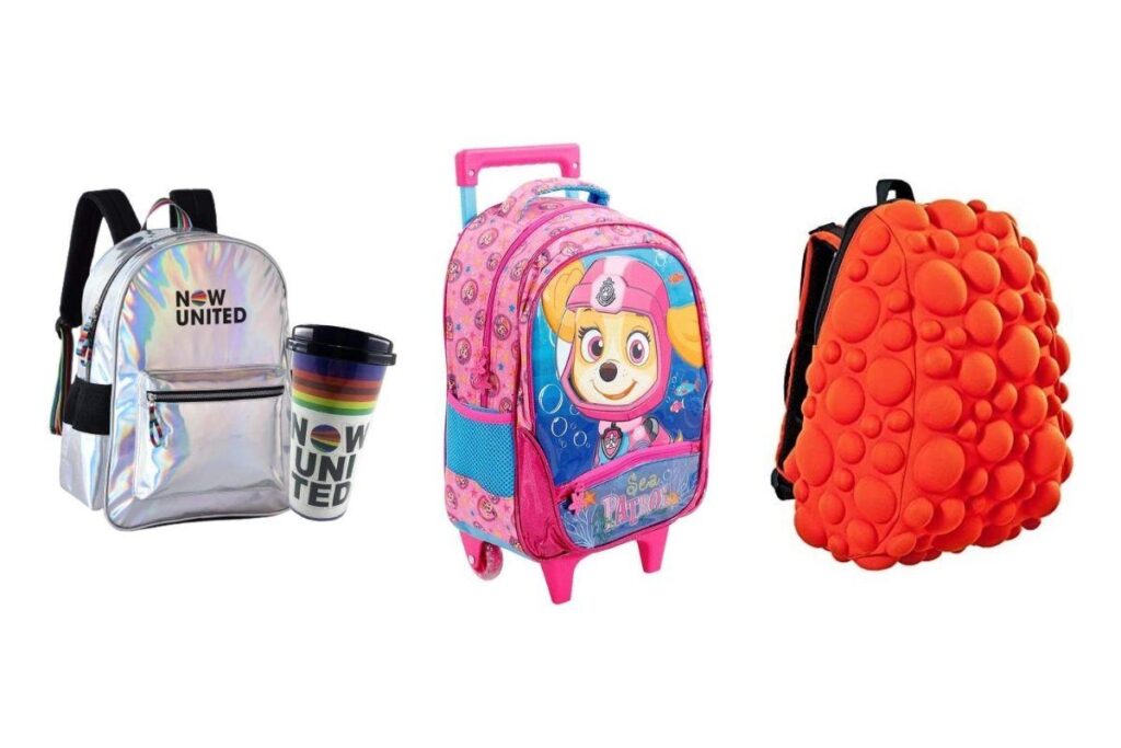 Volta às aulas: mochila escolar Unicórnio Holográfico