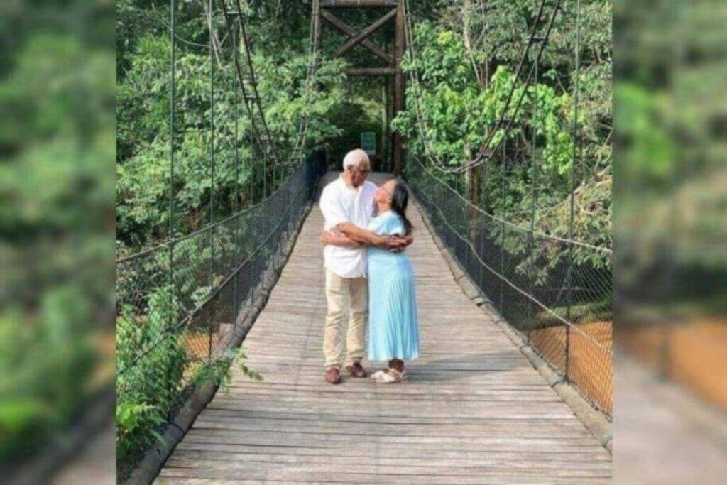 Dira e Sebastião em ensaio de fotos