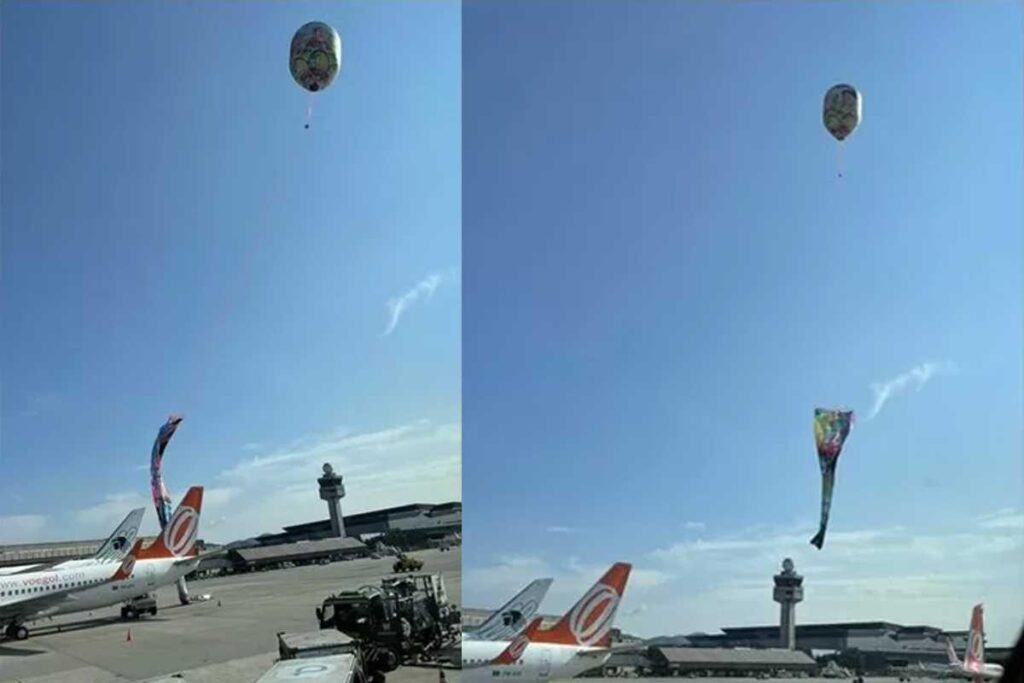 Balão cai em aeroporto de São Paulo na manhã de domingo, 20 de fevereiro