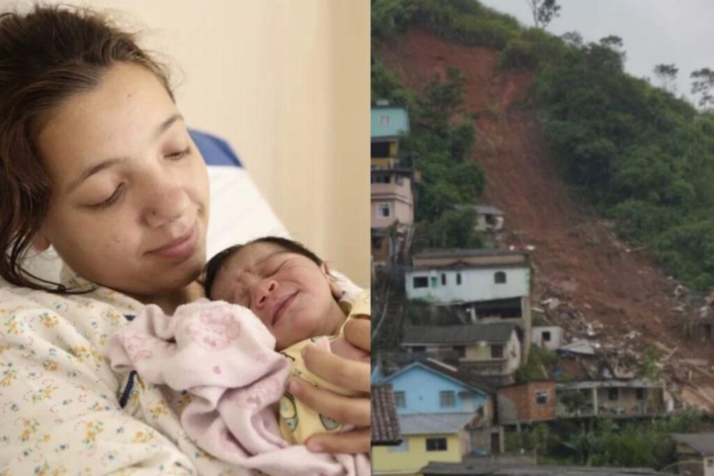 Grávida perde todo o enxoval durante deslizamento de terra um dia antes da filha nascer