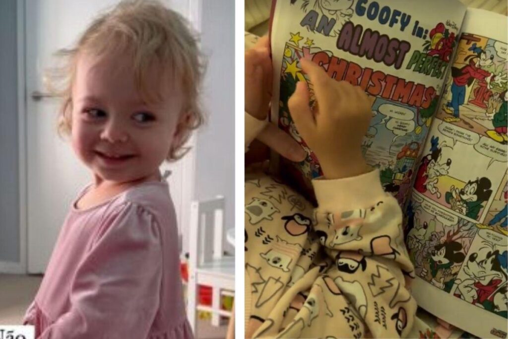 Alice apareceu “lendo” em inglês