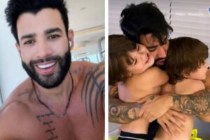 Gusttavo Lima aparece com os filhos após ser internado às pressas em Goiânia
