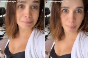 Sabrina Petráglia mostrou a barriga da gestação