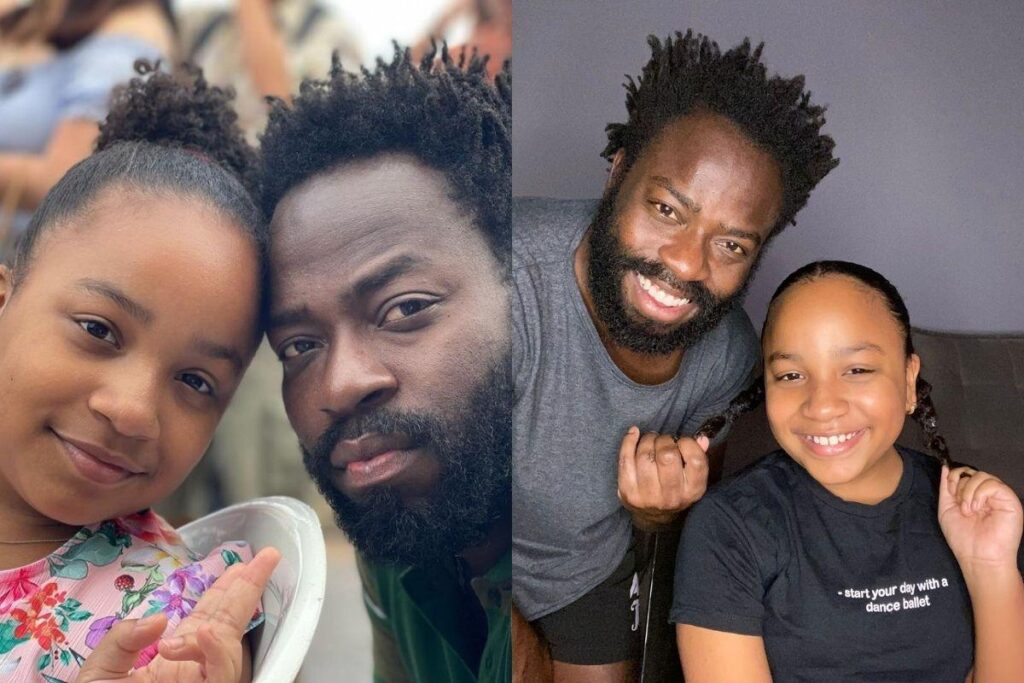 Família do Douglas Silva. A esposa, Carol Silva, a primogênita, Maria Flor, e a filha mais nova, a Morena