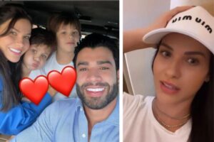 Andressa Suita fala sobre saudade ao viajar sem os filhos