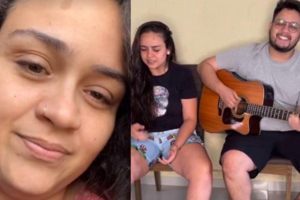 Luiza publicou um vídeo cantando ao lado de Maurílio