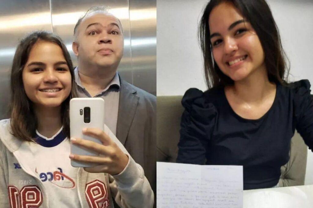 Bárbara completou 15 anos em março e pôde ler as cartas deixadas pelo pai