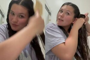 A mãe queria terminar de fazer a trança antes do parto