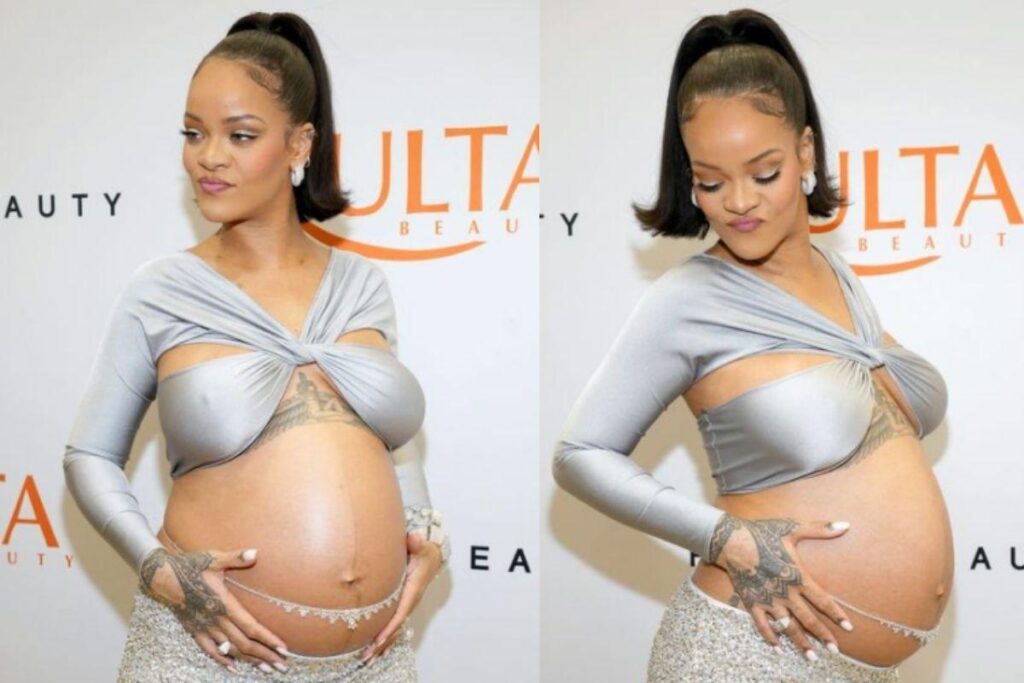 Rihanna ao lado de sua mãe no período infantil