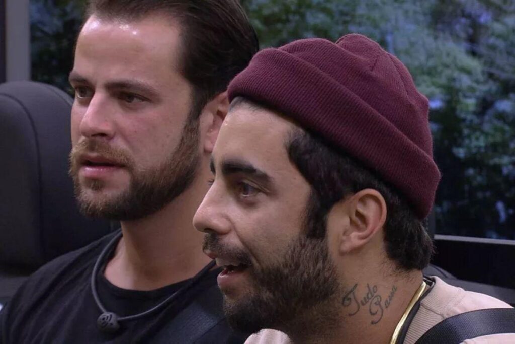 Arthur Aguiar, PA e Gustavo acompanharam Pedro Scooby no almoço do anjo