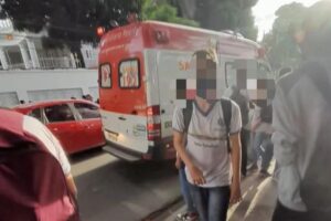 O Samu prestou socorro aos alunos que apresentavam sintomas de crise de ansiedade