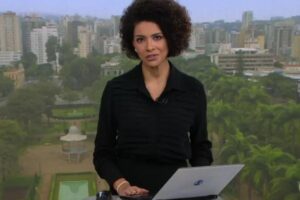 Aline Aguiar fez o anúncio da gravidez ao vivo no programa da TV Globo
