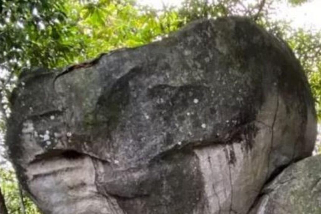 A pedra com formato da cabeça do ET virou atração turística