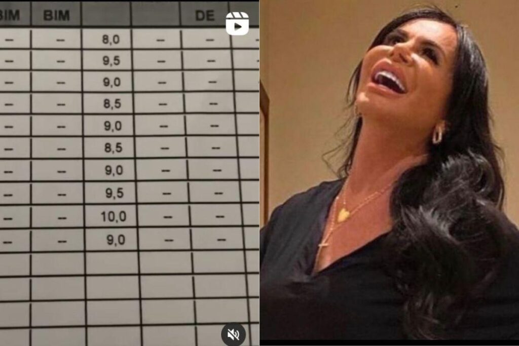 Gretchen se choca ao ver boletim escolar da filha e mostra as notas