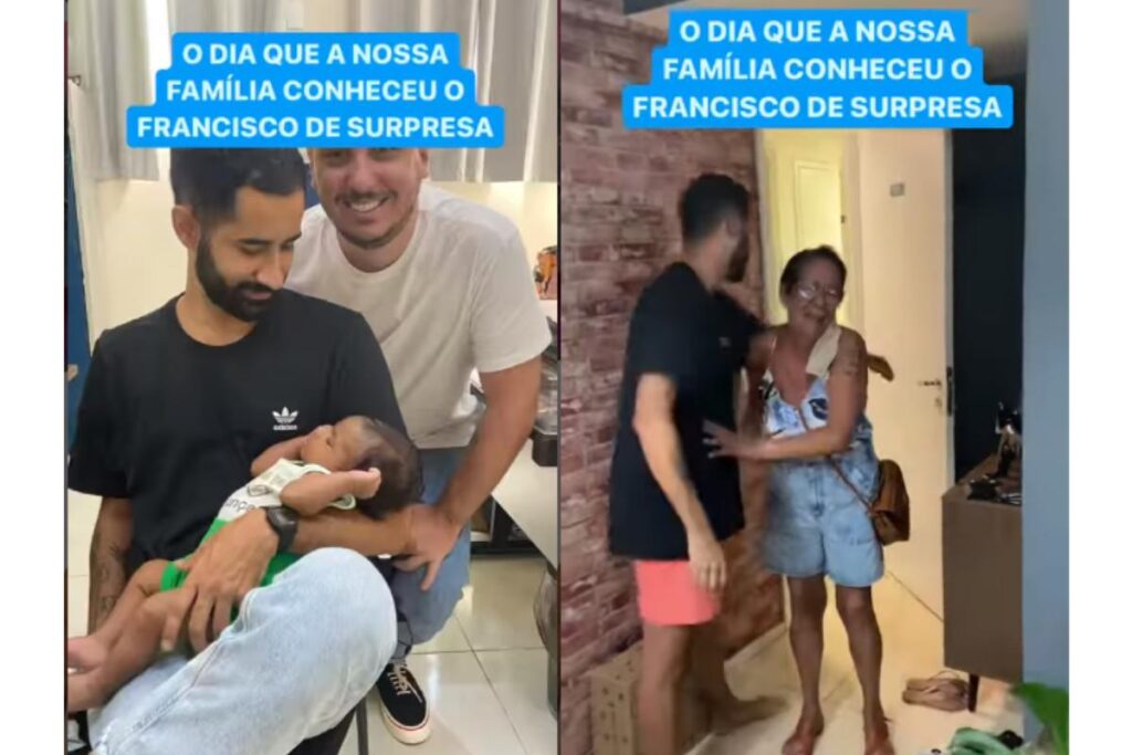 Vídeo emocionante mostra familiares conhecendo o filho adotivo depois de meses na fila de espera