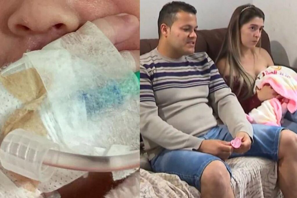 O bebê sofreu traumatismo craniano