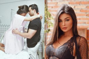 Amanda publicou a foto do pé do bebê e escreveu o texto