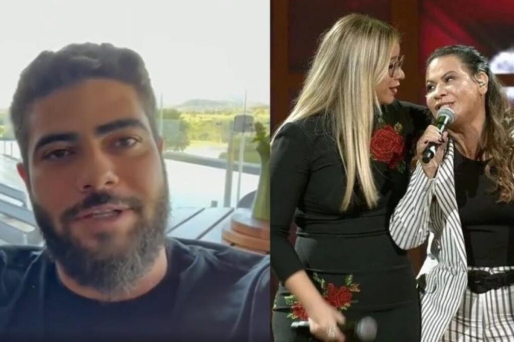 Ruth Moreira cantando ao lado de Henrique e Juliano