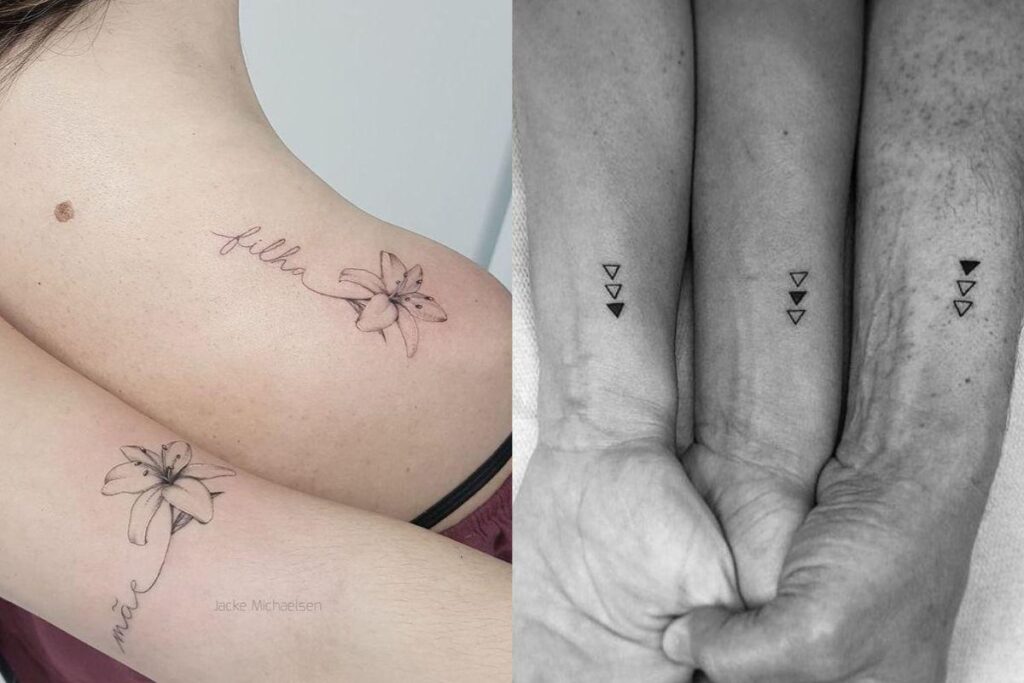 Tatuagem para fazer em família com símbolos se completando
