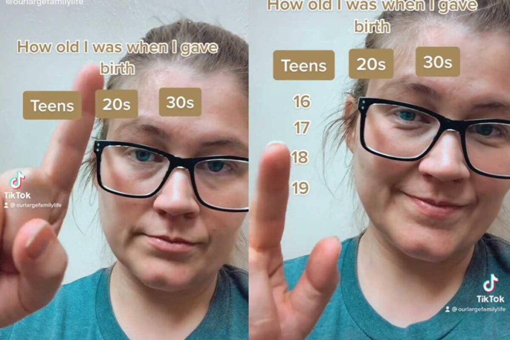 Mulher brinca sobre todas as idades em que engravidou no TikTok