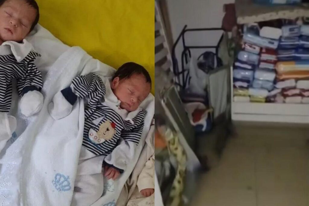 A chuva destruiu todo o enxoval dos trigêmeos