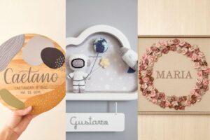 Enfeite de porta de maternidade de leão