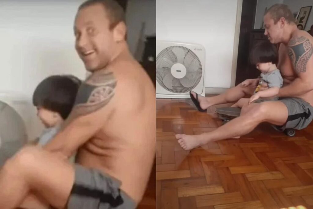 Sérgio Hondjakoff aparece em registro raro ao lado do filho