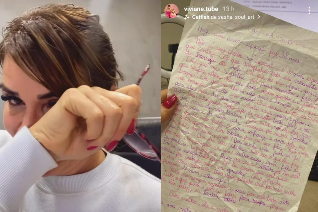 Mãe de Viih Tube se emociona ao encontrar carta escrita pela filha aos 13 anos
