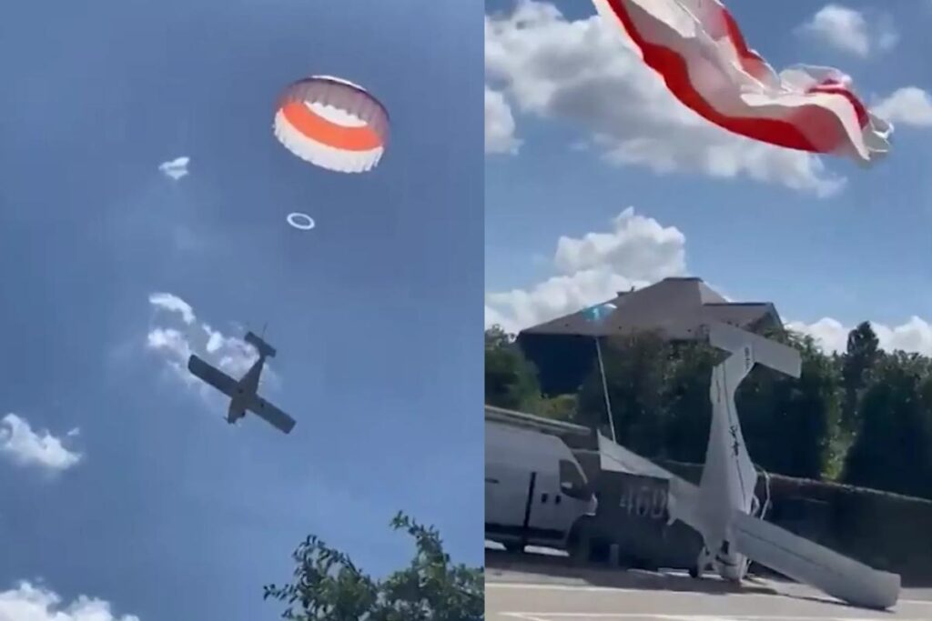 Aeronave foi pousada de nariz em rua residencial na Bélgica