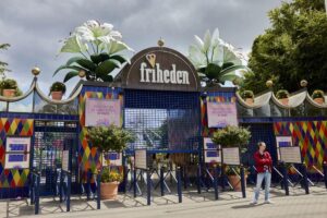 Vista aérea do parque Tivoli Friheden, onde acidente matou uma menina de 14 anos