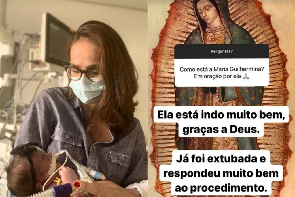 Juliano Cazarré com a filha recém nascida e a esposa, Leticia Cazarré