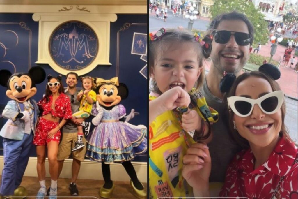 Sabrina Sato e Duda Nagle com a filha Zoe na Disney