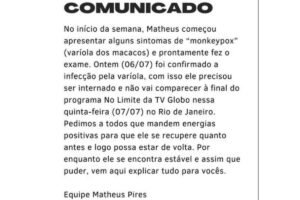 Pires está internado e não pôde participar da grande final do reality