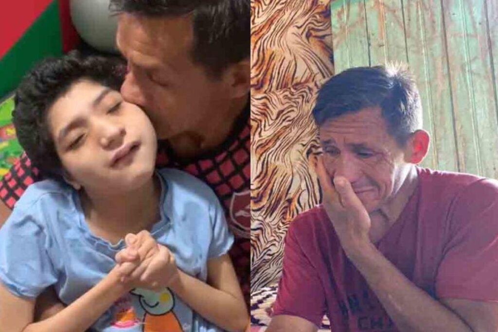 Elionardo ao lado de seus quatro filhos