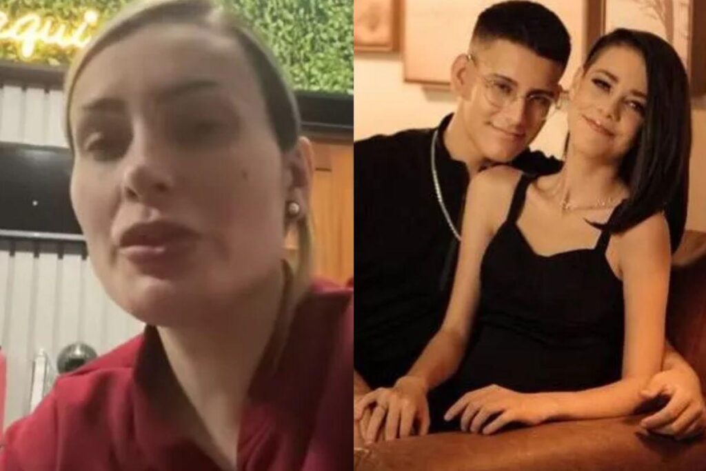 Andressa ao lado de Arthur, seu filho e do marido