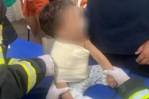 O bebê foi encaminhado para o hospital logo em seguida