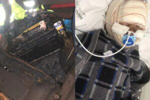 Guilherme estava sentado no banco do passageiro e o objeto causador do acidente estava no chão do carro