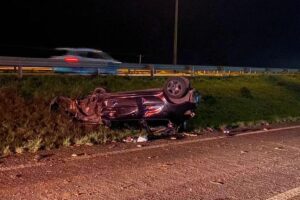 A vítima acabou sendo atingida por outro automóvel que passava pela rodovia