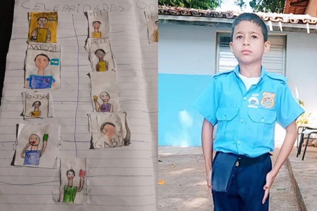 Menino de 8 anos criou o seu próprio álbum de figurinhas da Copa do Mundo