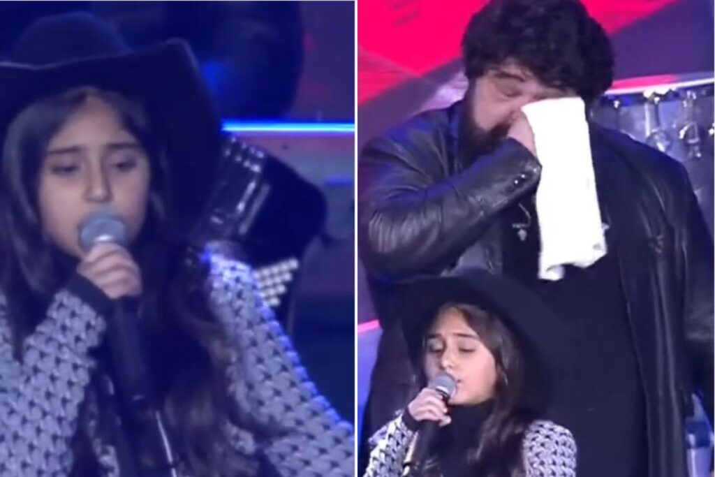 Fabiano Menotti se emocionou ao ouvir a filha cantando na festa barretense