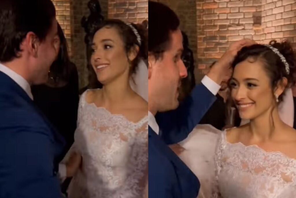 Momento em que Fernando encontra a amiga em casamento
