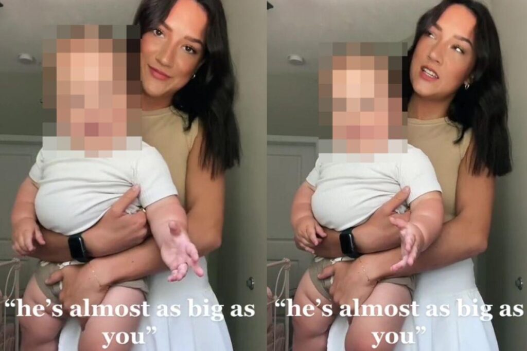 Myah ao lado de seu filho ‘gigantesco’, Harrison