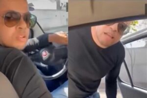 Uma mulher acusou um motorista de aplicativo de agressão após ele expulsá-la do carro com o filho