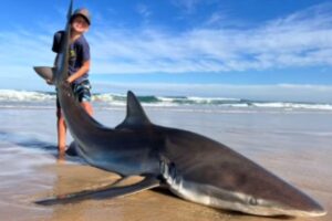 Xander e o filho pescando juntos