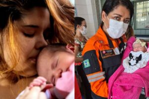 Bruna deu à luz no shopping