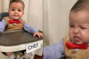 Bebê viraliza ao participar de competição inspirada no MasterChef